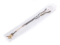 Náhrdelník z nerezové oceli křížek s broušenými korálky