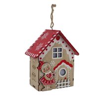 Domeček k zavěšení s LED osvětlením D6453 - 10 × 6.5 × 12 cm