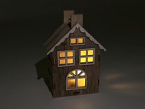 Dekorace dřevěný domeček svítící