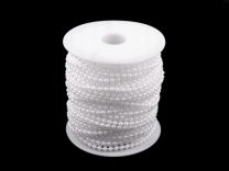 Perlový řetěz Ø3 mm sněhově bílá návin 3 m
