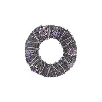 Věnec s dekoracemi fialový P1153/1 - 23,5 cm