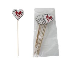 Zápich srdce, 8 ks D7596 - 7 cm