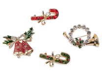 Vánoční brož s broušenými kamínky