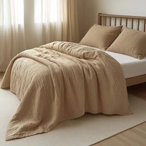 Mušelínové povlečení - cappuccino 140x200+70x90 cm