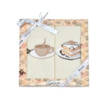 Dárková sada utěrek Kiara Šálek kávy a dezert 50x70 cm 2 ks