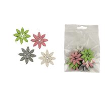 Dekorační kytky, 12 ks D3699 - dia 3,5 x 0,2 cm