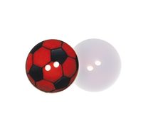 Knoflík - sada 6 ks - prům. 15 mm Míč červená