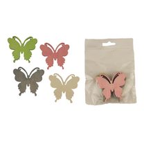 Dekorační motýl, 4 ks D3723 - 6 x 0,2 x 5,5 cm