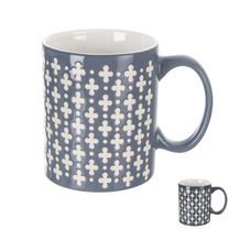 Hrnek keramický KŘÍŽE 0,35 l modrá mix sada 4 ks O0355-13 - dia 8 x 9,5 cm