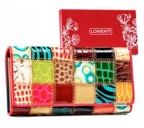 Lorenti Kožená barevná dámská patchworková peněženka RFID v krabičce