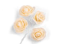 Pěnová růže na drátku s tylem Ø40 mm