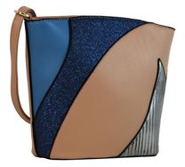 Menší dámská barevná crossbody kabelka F002 hnědo-béžová