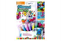 Okenní barvy třpytivé zvířátka 6ks + předlohy na kartě 21x28x2cm