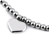 Náramek pružný z nerezové oceli se srdcem