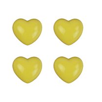 Srdce žluté 4 ks X1693-02 - 6,1 x 5,5 x 3,8 cm