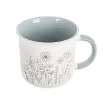Hrnek porcelánový KVĚT 400 ml zelenkavá O0482-15