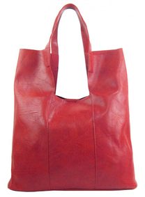 Velká červená shopper dámská kabelka s crossbody uvnitř