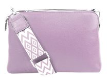 Světle fialová crossbody dámská kabelka se třemi sekcemi Jessica