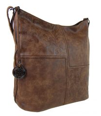 Velká crossbody kabelka s ornamenty 1768-BB tmavá hnědá