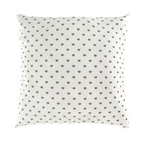 Povlak na polštář flanelový 40x40cm SRDÍČKA šedá