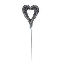 Smuteční dekorace – srdce zápich X6455 - 5,5 × 1,5 × 7,5/18 cm