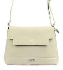 MiaMore Kožená crossbody dámská kabelka béžová 01-017