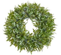 Věnec s pupeny  - zelená se žlutými pupeny 29 cm