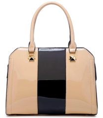 Pudrová kabelka do ruky s černým pruhem A34176