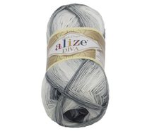 Příze DIVA BATIK - 100g / 350 m šedá