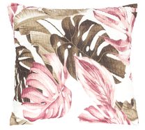 Povláček krepový - 40x40cm monstera - růžová