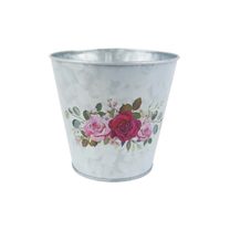 Plechový květináč růže K3335/2 - dia 13 × 12 cm