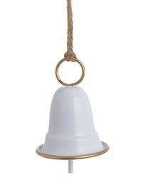 Kovový zvonek 9,5 cm - bílá/zlatá