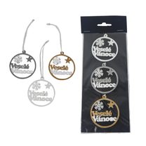 Vánoční dekorace k zavěšení, 3 ks D7518 - 6 cm