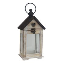 Dřevěná lucerna 30 cm D7082