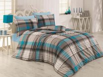 Francouzské prodloužené bavlněné povlečení DELUX SQUARE STRIPES 240x220, 70x90cm