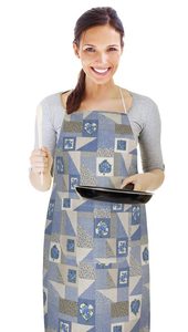 Kuchyňská zástěra EMA - zástěra 67x84 cm patchwork modrý