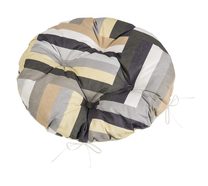 Sedák Adéla prošívaný kulatý - průměr 40 cm Pruhy šedá