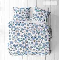 Vánoční bavlněné povlečení Baňky 140x200 + 70x90 cm