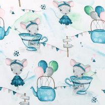 Látka - Bavlna Modrá,Bílá 48/095 šířka 160 cm