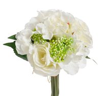 Kytice růží a hortenzií - bílá
