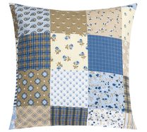 Polštářek ADÉLA - 40x40 cm Patchwork modrá