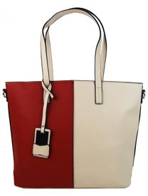 Elegantní kabelka s ozdobou YH-1623 béžovo-červená