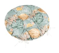 Sedák Adéla prošívaný kulatý - průměr 40 cm Monstera