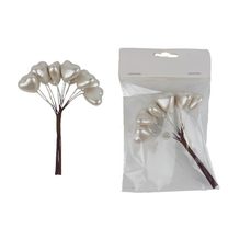 Dekorační srdíčka na drátku, 12 ks X7608-26 - 12 × 20 × 3 cm