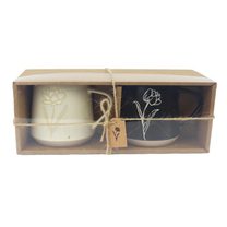 Hrnek kytka mix, 2 ks X8146 - D7.5xH9.2xBD7.5cm