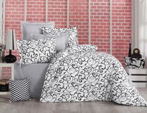 Klasické ložní bavlněné povlečení DELUX SABINA ČERNOBÍLÁ 140x200, 70x90cm