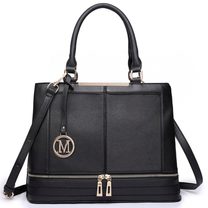 Moderní černá kabelka s čelními zipy Miss Lulu LU-LT6619 BK