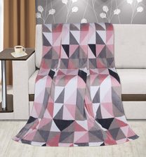Přikrývka Kemping PLUS - 150x200 cm růžové trojúhelníky