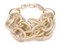 Náramek kov GOLD víceřadý