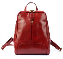 Kožený červený dámský batoh Florence